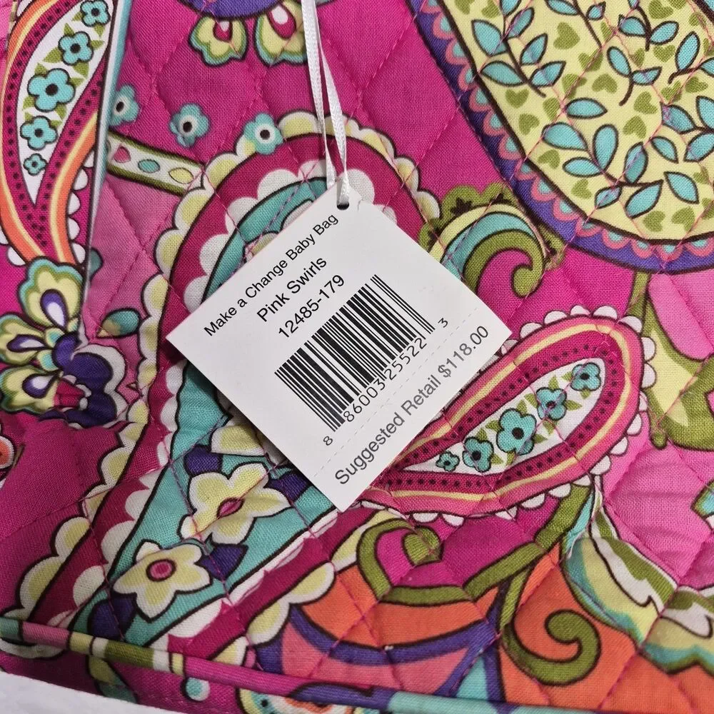 VERA BRADLEY Make A Change Baby Diaper Bag PINK SWIRLS NWT